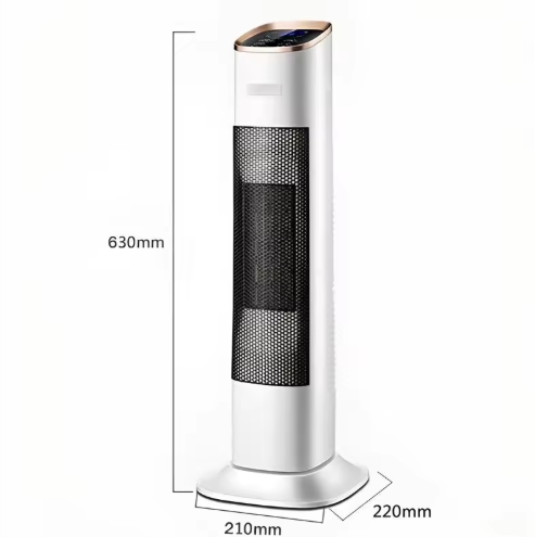 PTC Ceramic Tower Fan Heater with Digital Display Auto Oscillation and 2 Heat Settings