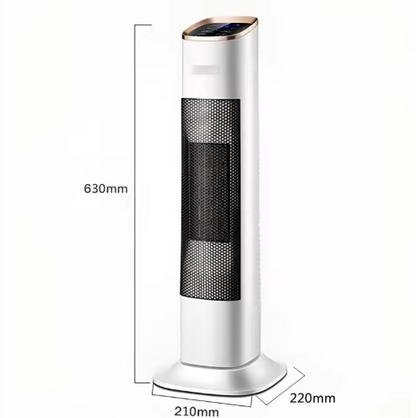 PTC Ceramic Tower Fan Heater with Digital Display Auto Oscillation and 2 Heat Settings